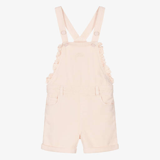 Guess-Salopette courte sergé rose clair | Childrensalon Outlet