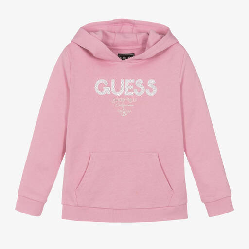 Guess-Розовая хлопковая худи с пайетками для девочек | Childrensalon Outlet