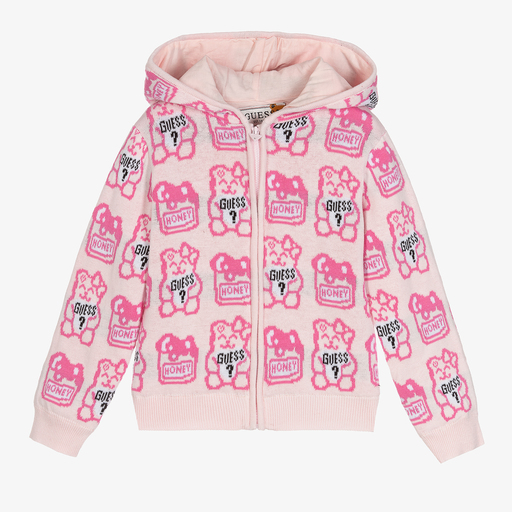 Guess-Розовый хлопковый топ на молнии для девочек | Childrensalon Outlet