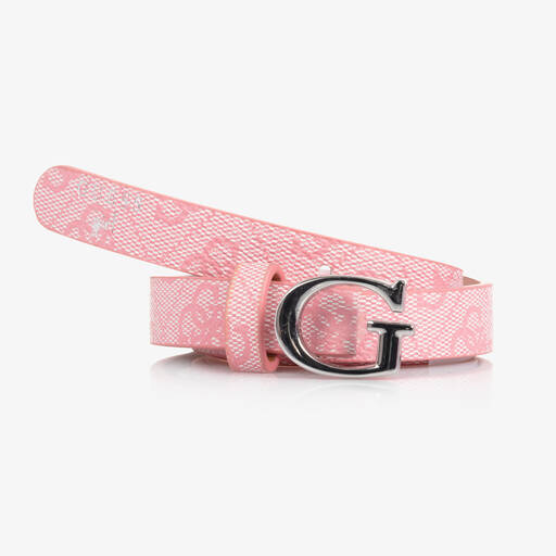 Guess-حزام جلد صناعي لون زهري للبنات | Childrensalon Outlet