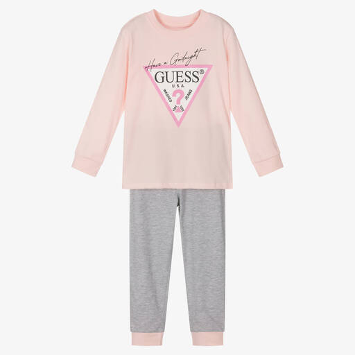 Guess-Girls Pink & Grey Pyjamas | Childrensalon Outlet