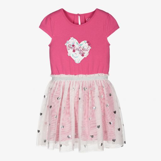 Guess-Girls Pink Logo Dress | Childrensalon Outlet