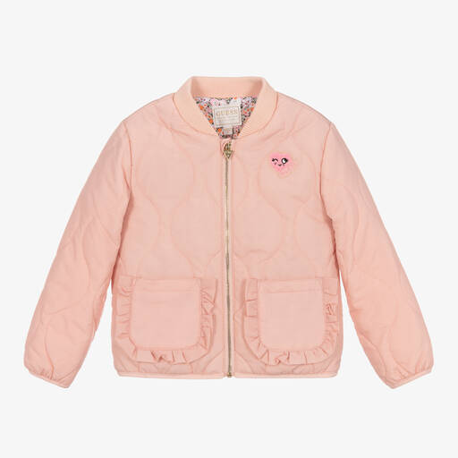 Guess-Girls Pink Quilted Jacket | Childrensalon Outlet