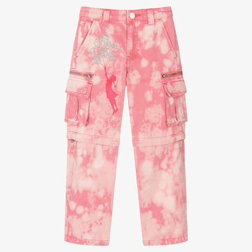 Guess-Girls Pink Tie-Dye Banksy Denim Jeans | Childrensalon Outlet