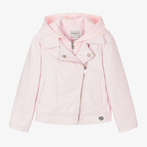 Guess-Girls Pink Vegan Leather Jacket | Childrensalon Outlet