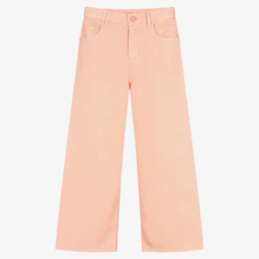 Guess-Girls Pink Wide-Leg Twill Jeans | Childrensalon Outlet