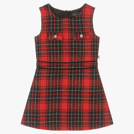 Guess-Girls Red Tartan Dress | Childrensalon Outlet