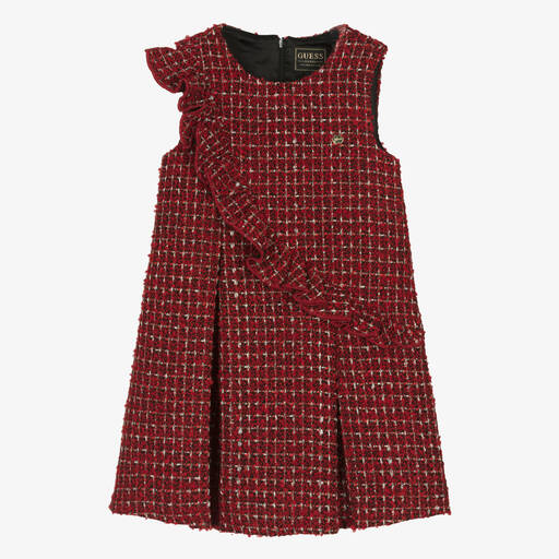 Guess-Rotes Tweedkleid für Mädchen | Childrensalon Outlet