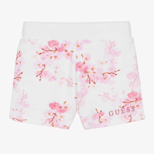 Guess-شورت قطن لون أبيض للبنات | Childrensalon Outlet