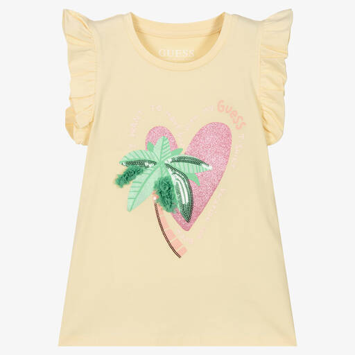 Guess-Желтая футболка из органического хлопка | Childrensalon Outlet