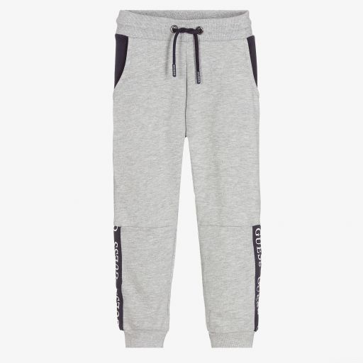 Guess-Grey Organic Cotton Joggers | Childrensalon Outlet