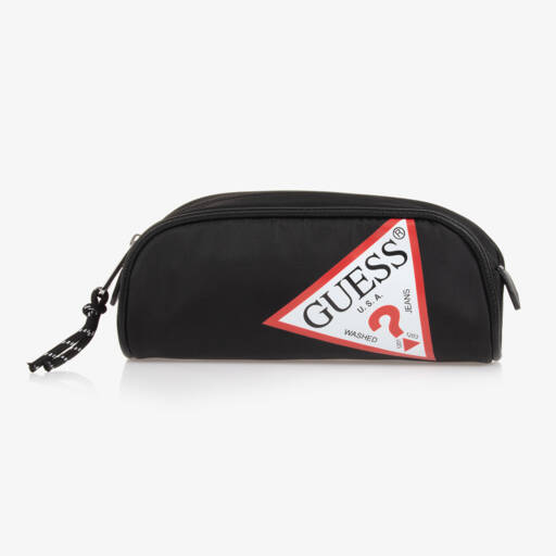Guess-Черный пенал с треугольным логотипом (21см) | Childrensalon Outlet