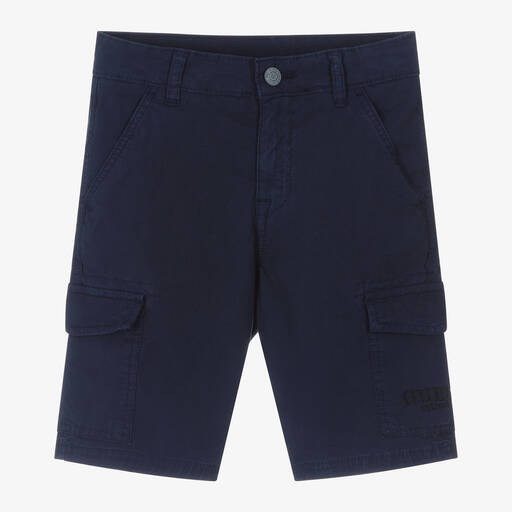 Guess-Junior Boys Blue Cotton Cargo Shorts | Childrensalon Outlet
