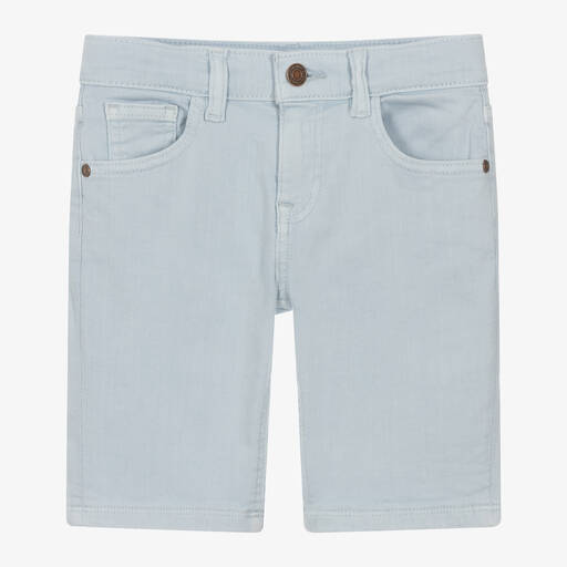 Guess-Junior Boys Pale Blue Cotton Shorts | Childrensalon Outlet