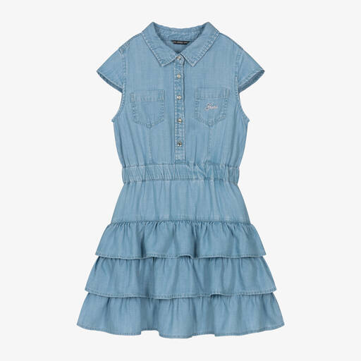 Guess-Junior Girls Blue Chambray Dress | Childrensalon Outlet