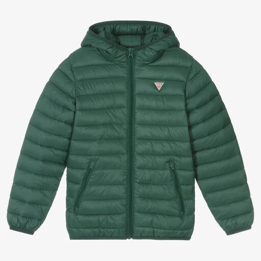 Guess-Junior Green Lightweight Puffer Jacket | Childrensalon Outlet