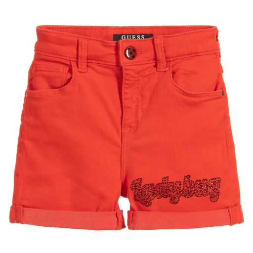 Guess x “Be Miraculous”-Ladybug Red Cotton Shorts | Childrensalon Outlet