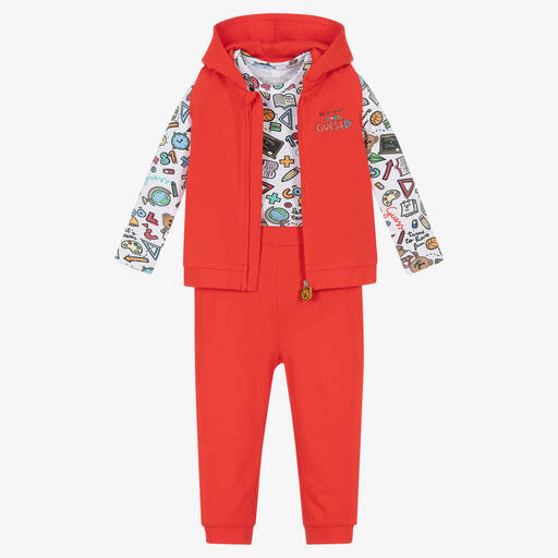 Guess-Ensemble jogging en coton rouge et blanc | Childrensalon Outlet