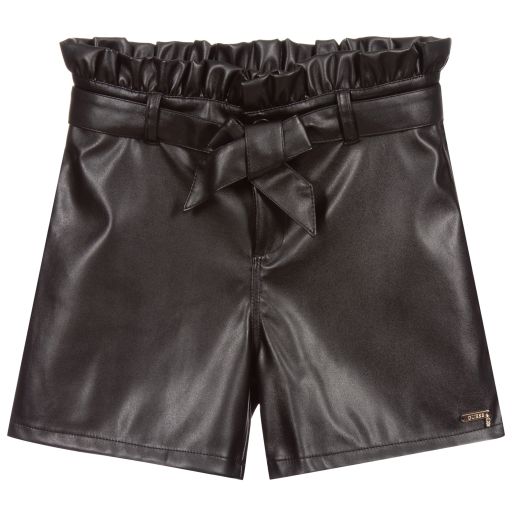Guess-Teen Black Faux Leather Shorts | Childrensalon Outlet