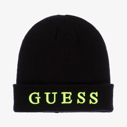Guess-قبعة بيني تينز مزيج صوف محبوك لون أسود | Childrensalon Outlet