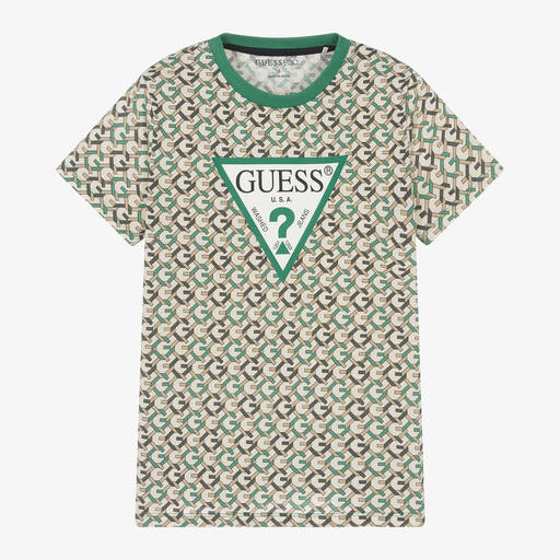 Guess-Бежевая хлопковая футболка для мальчиков | Childrensalon Outlet