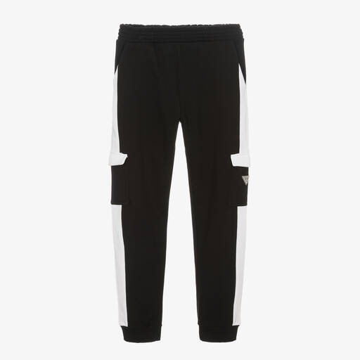 Guess-Teen Boys Black Cotton  Joggers | Childrensalon Outlet