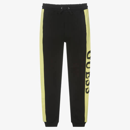 Guess-Teen Boys Black Logo Joggers | Childrensalon Outlet