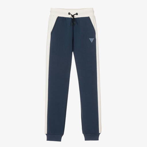Guess-Синие джоггеры с кремовыми лампасами | Childrensalon Outlet