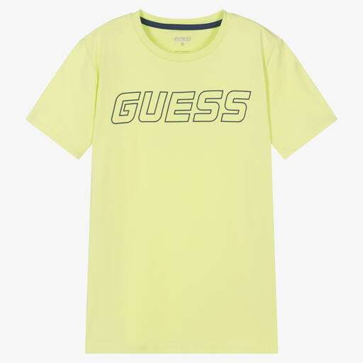 Guess-Teen Boys Green Logo T-Shirt | Childrensalon Outlet