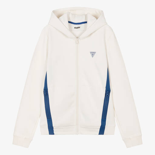 Guess-Кремовый топ из джерси на молнии для мальчиков-подростков | Childrensalon Outlet
