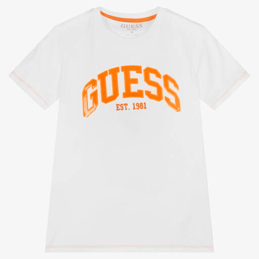 Guess-Белая хлопковая футболка | Childrensalon Outlet