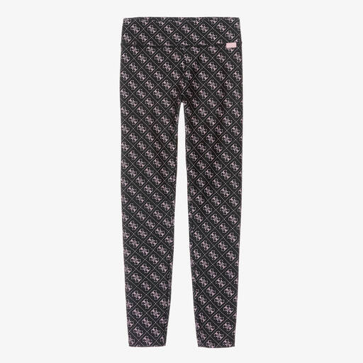 Guess-Teen Girls Black 4G Leggings | Childrensalon Outlet