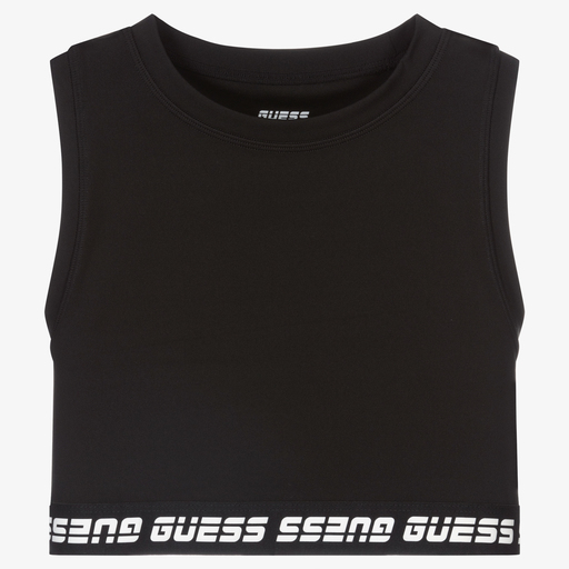 Guess-Teen Girls Black Cropped Top | Childrensalon Outlet
