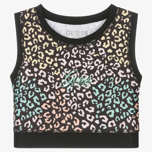 Guess-Teen Girls Black Cropped Top | Childrensalon Outlet