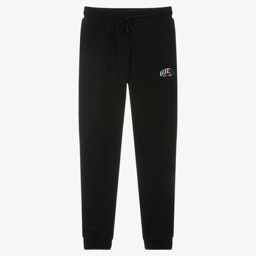 Guess-Teen Girls Black Metallic Logo Joggers | Childrensalon Outlet