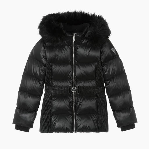 Guess-Черный пуховик для девочек-подростков | Childrensalon Outlet