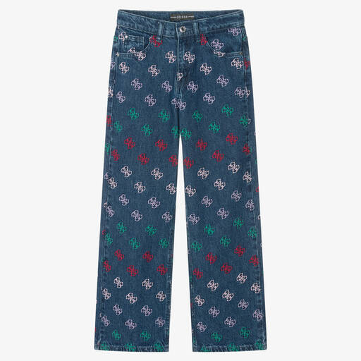 Guess-Teen Girls Blue Denim 4G Jeans | Childrensalon Outlet