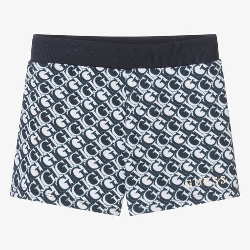 Guess-Teen Girls Blue & White Cotton Shorts | Childrensalon Outlet