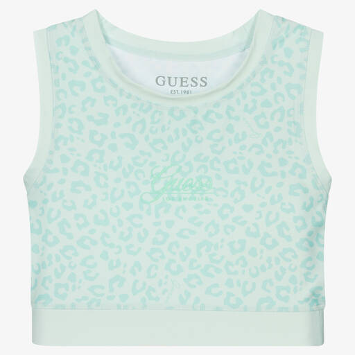 Guess-Teen Girls Green Cropped Top | Childrensalon Outlet