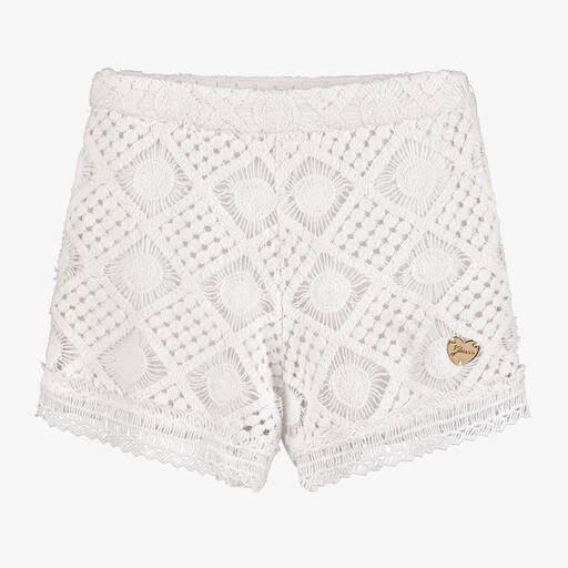 Guess-شورت قطن كروشيه لون عاجي للمراهقات | Childrensalon Outlet