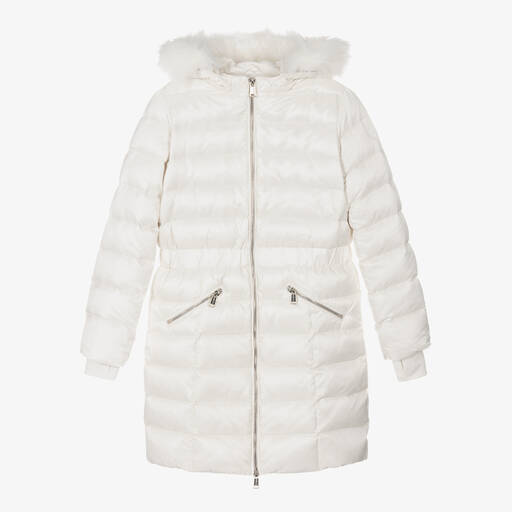 Guess-Teen Girls Ivory Down Padded Puffer Coat | Childrensalon Outlet