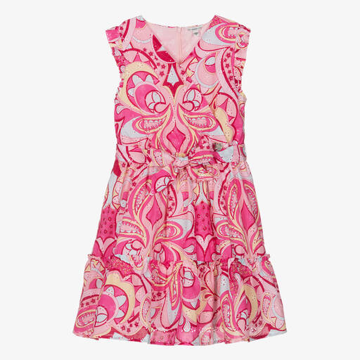 Guess-Teen Girls Pink Cotton Paisley Dress | Childrensalon Outlet