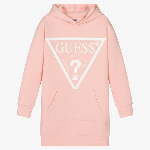 Guess-Teen Girls Pink Hooded Dress | Childrensalon Outlet
