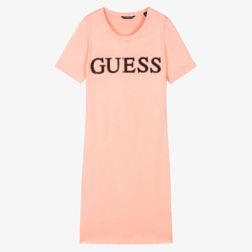 Guess-Teen Girls Pink Knitted Dress | Childrensalon Outlet