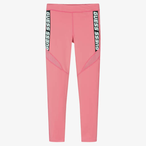 Guess-Teen Girls Pink Logo Leggings | Childrensalon Outlet