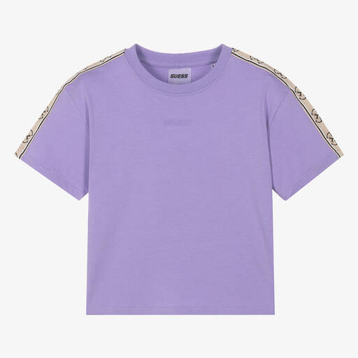 Guess-Teen Girls Purple Cotton T-Shirt | Childrensalon Outlet