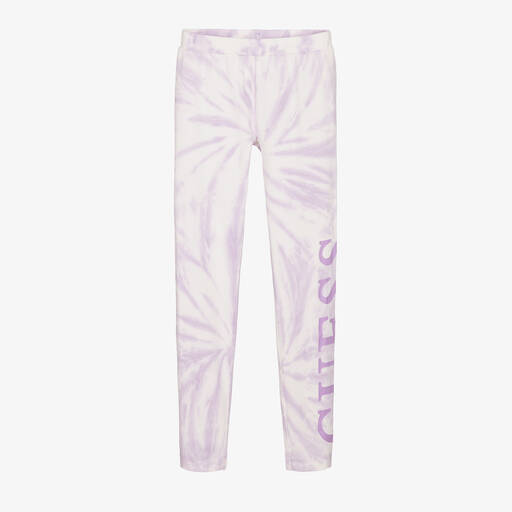 Guess-Teen Girls Purple Cotton Tie-Dye Leggings | Childrensalon Outlet