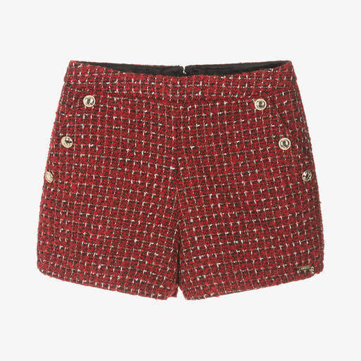 Guess-Teen Girls Red Tweed Shorts | Childrensalon Outlet