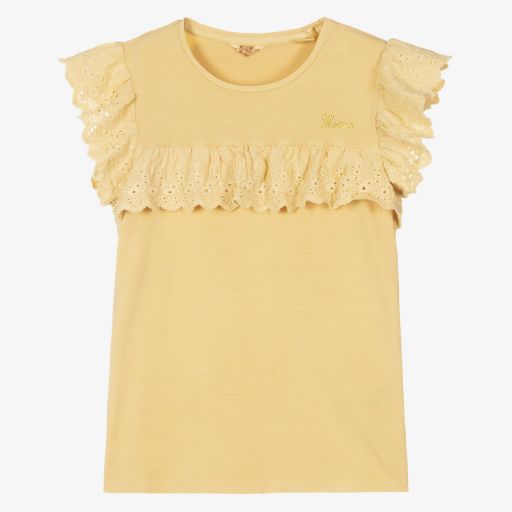 Guess-Teen Girls Yellow T-Shirt | Childrensalon Outlet