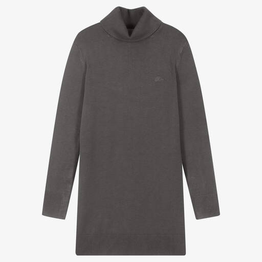 Guess-Teen Grey Roll Neck Knit Dress | Childrensalon Outlet
